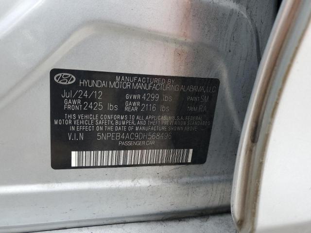 5NPEB4AC9DH568496 - 2013 HYUNDAI SONATA GLS SILVER photo 12