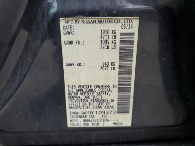 1N4AL3AP4FC109373 - 2015 NISSAN ALTIMA 2.5 BLACK photo 13