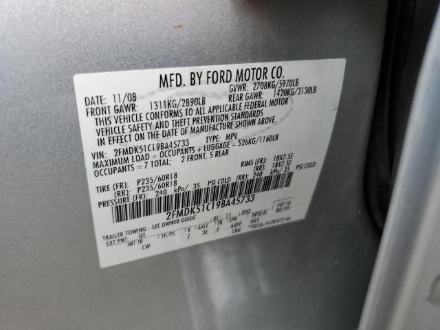 2FMDK51C19BA45733 - 2009 FORD FLEX SE SILVER photo 14