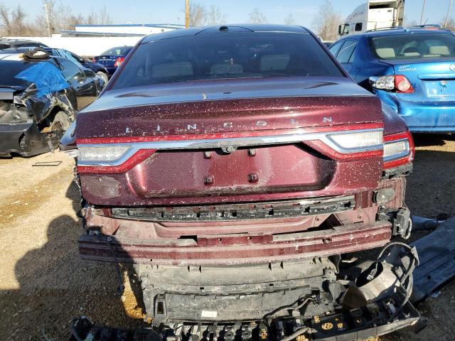 1LN6L9RP1H5607833 - 2017 LINCOLN CONTINENTA RESERVE MAROON photo 6