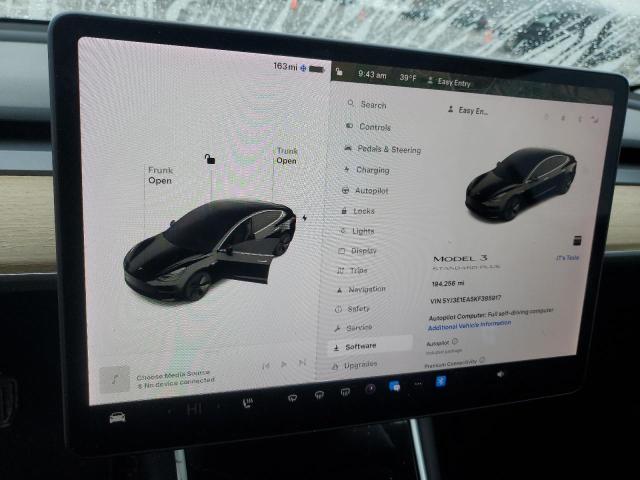 5YJ3E1EA5KF395917 - 2019 TESLA MODEL 3 BLACK photo 9