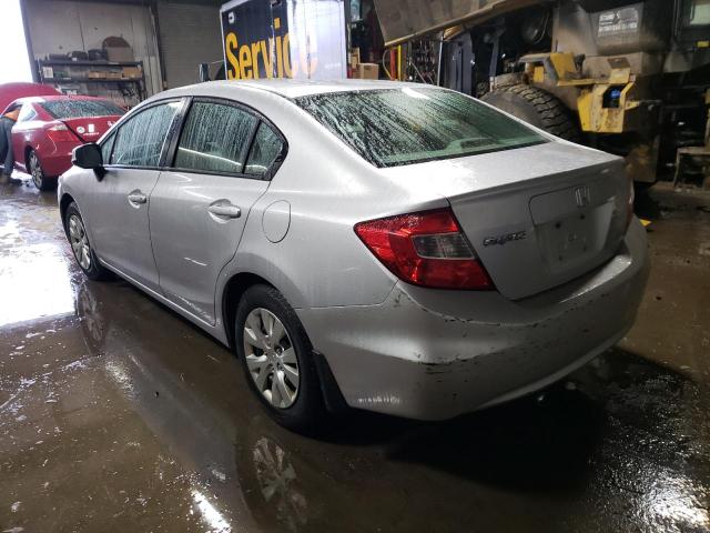 19XFB2F57CE004772 - 2012 HONDA CIVIC LX SILVER photo 2