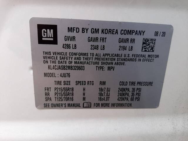 KL4CJASB2MB320603 - 2021 BUICK ENCORE PREFERRED Weiß Foto 13