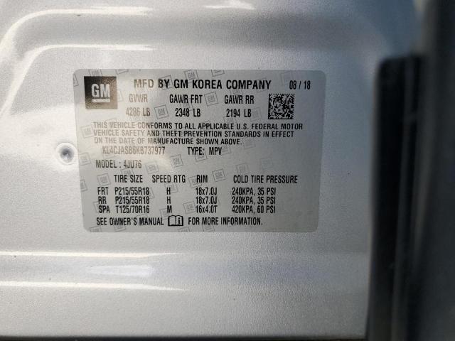 KL4CJASB6KB737977 - 2019 BUICK ENCORE PREFERRED Күміс фото 12