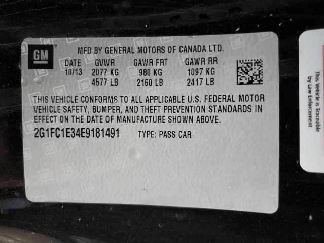 2G1FC1E34E9181491 - 2014 CHEVROLET CAMARO LT BLACK photo 12