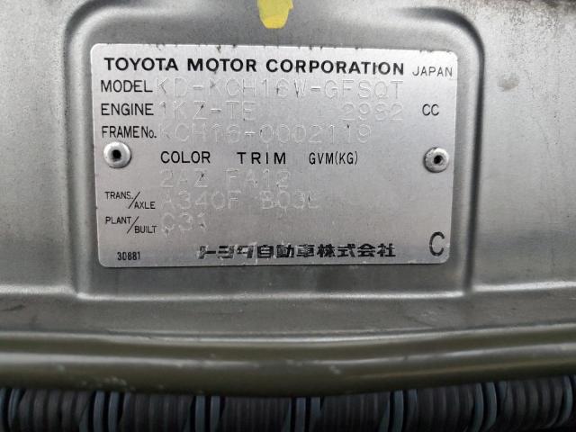 00000KCH160002119 - 1995 TOYOTA MINI VAN GRAY photo 12