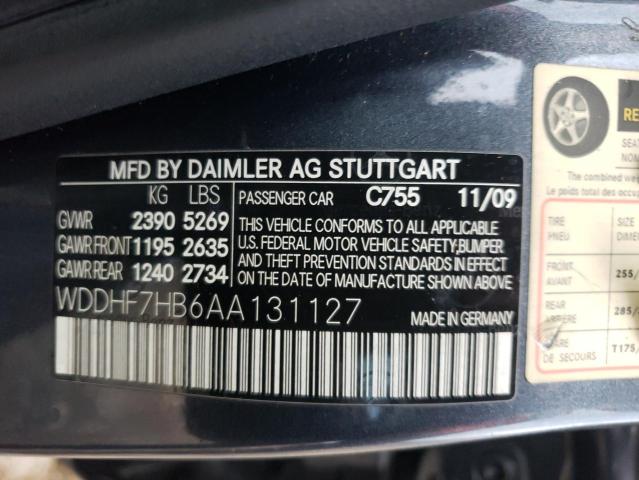 WDDHF7HB6AA131127 - 2010 MERCEDES-BENZ E 63 AMG BLUE photo 13