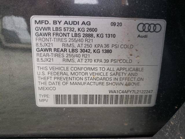 WA1C4AFY7L2122247 - 2020 AUDI SQ5 PRESTIGE GRAY photo 13