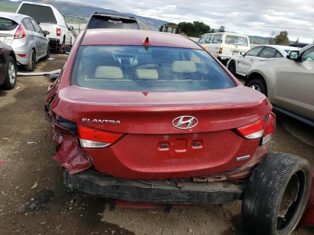 KMHDH4AE9CU493620 - 2012 HYUNDAI ELANTRA GLS RED photo 6