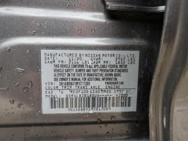 3N1AB8BV1MY217089 - 2021 NISSAN SENTRA S CHARCOAL photo 12