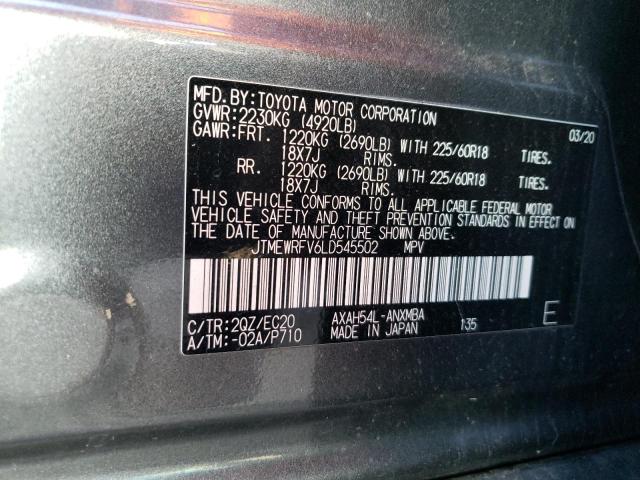 JTMEWRFV6LD545502 - 2020 TOYOTA RAV4 XSE CHARCOAL photo 13