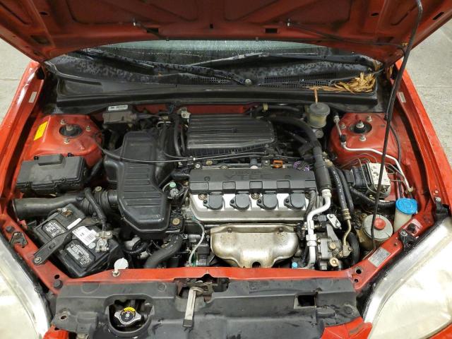 1HGEM22972L066467 - 2002 HONDA CIVIC EX RED photo 11