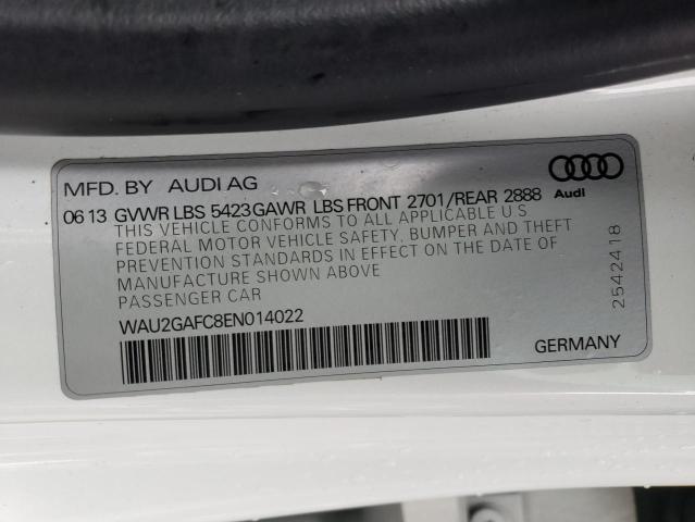 WAU2GAFC8EN014022 - 2014 AUDI A7 PRESTIGE WHITE photo 12