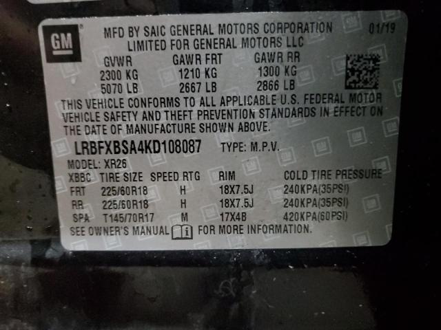LRBFXBSA4KD108087 - 2019 BUICK ENVISION PREFERRED Qara foto 13