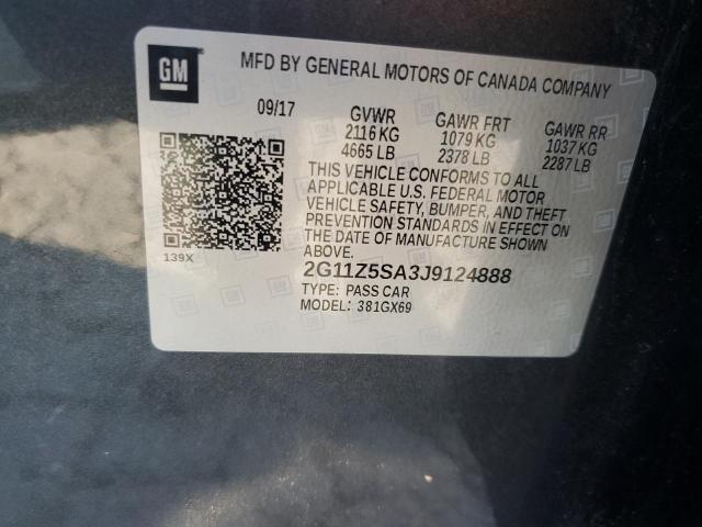 2G11Z5SA3J9124888 - 2018 CHEVROLET IMPALA LS BLACK photo 12