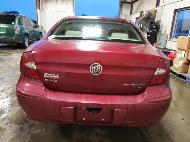 2G4WD532151264053 - 2005 BUICK LACROSSE CXL RED photo 6