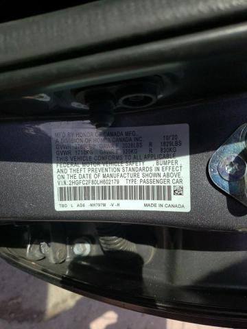 2HGFC2F80LH602179 - 2020 HONDA CIVIC SPORT 灰色 照片 13