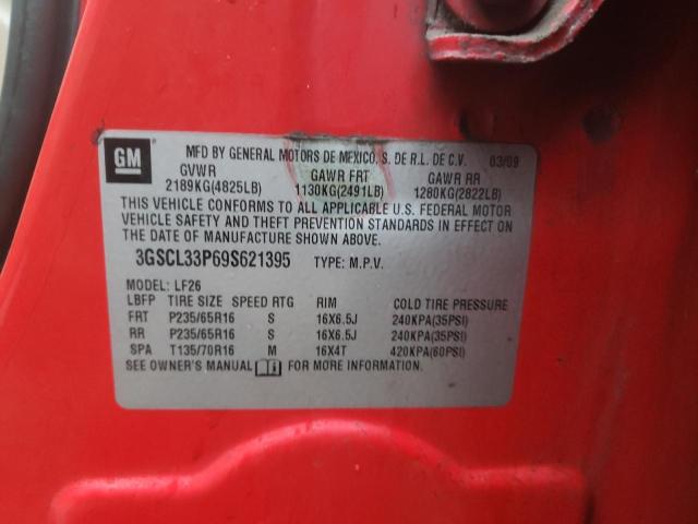 3GSCL33P69S621395 - 2009 SATURN VUE XE RED photo 13