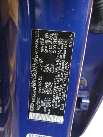 5NMJF3AE6PH169979 - 2023 HYUNDAI TUCSON SEL BLUE photo 12