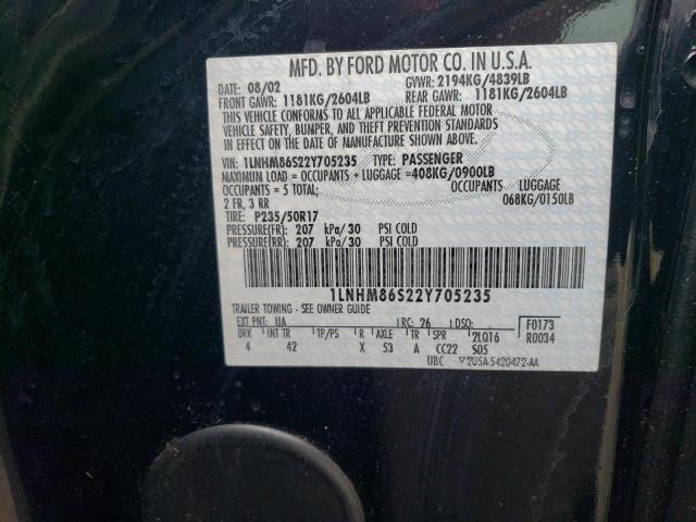 1LNHM86S22Y705235 - 2002 LINCOLN LS 黑色 照片 12