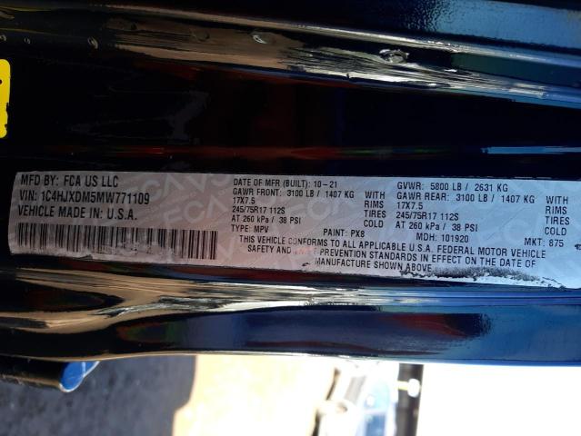 1C4HJXDM5MW771109 - 2021 JEEP WRANGLER U SPORT შავი ფოტო 12