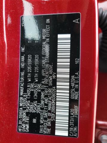 5TDFZRBH0MS080264 - 2021 TOYOTA HIGHLANDER PLATINUM RED photo 13