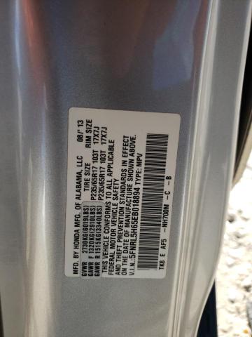 5FNRL5H65EB018894 - 2014 HONDA ODYSSEY EXL SILVER photo 13