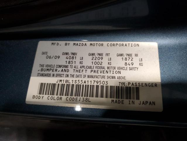 JM1BL1S55A1179503 - 2010 MAZDA 3 S BLUE photo 12