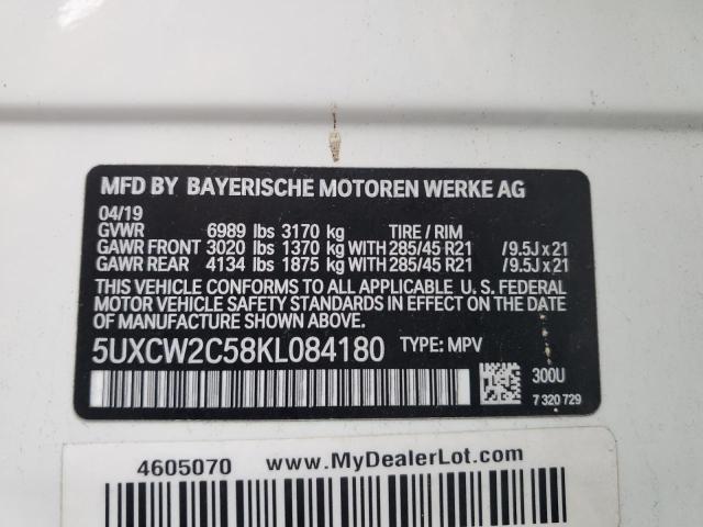 5UXCW2C58KL084180 - 2019 BMW X7 XDRIVE40I WHITE photo 13