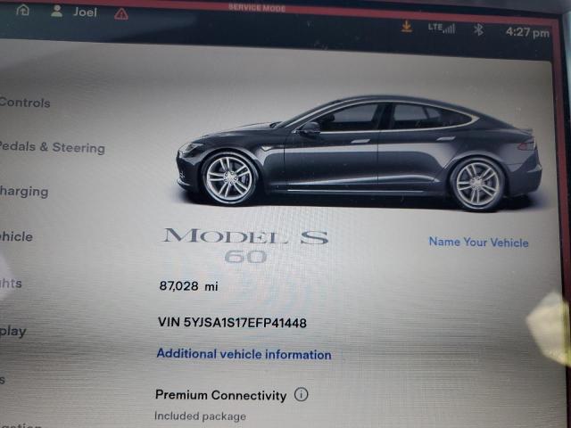 5YJSA1S17EFP41448 - 2014 TESLA MODEL S GRAY photo 9