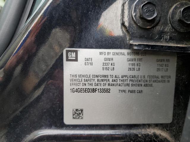 1G4GE5ED3BF133582 - 2011 BUICK LACROSSE CXS 黑色 照片 12