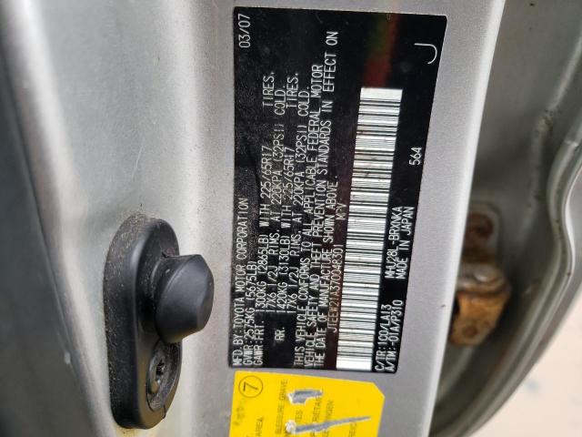 JTEEW21A370048301 - 2007 TOYOTA HIGHLANDER HYBRID SILVER photo 12