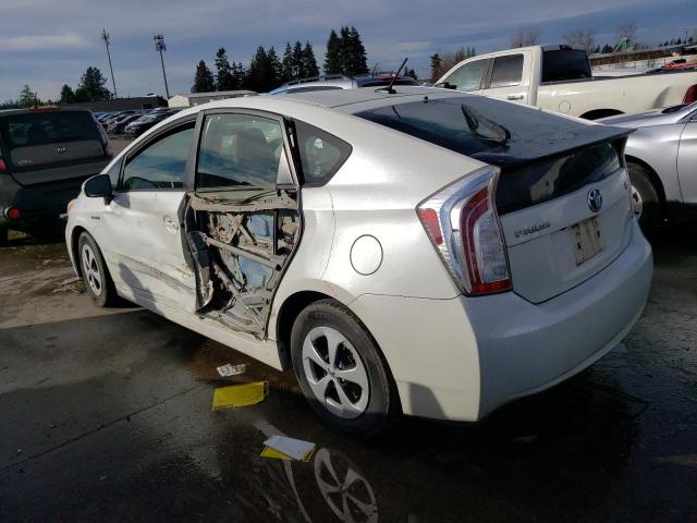 JTDKN3DUXE1751164 - 2014 TOYOTA PRIUS WHITE photo 2