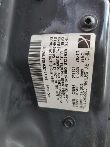 1G8AL52F03Z117100 - 2003 SATURN ION LEVEL 3 SILVER photo 12