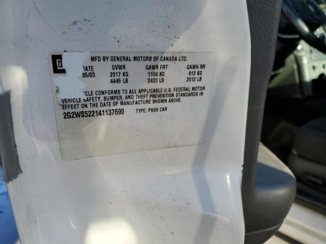 2G2WS522141137690 - 2004 PONTIAC GRAND PRIX GT2 თეთრი ფოტო 12