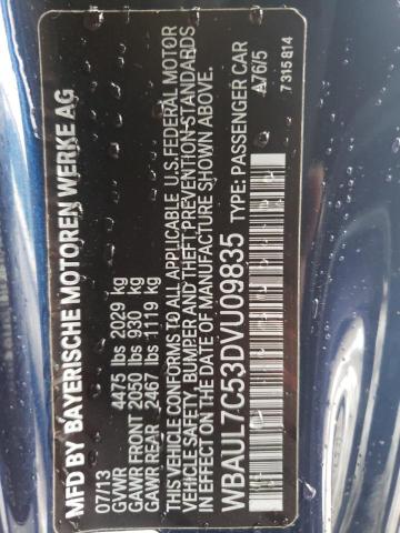 WBAUL7C53DVU09835 - 2013 BMW 128 I BLUE photo 13