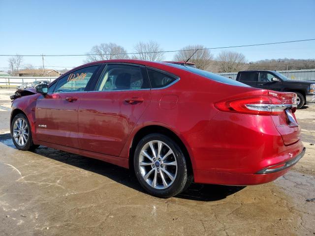 3FA6P0LU0HR386764 - 2017 FORD FUSION SE HYBRID RED photo 2