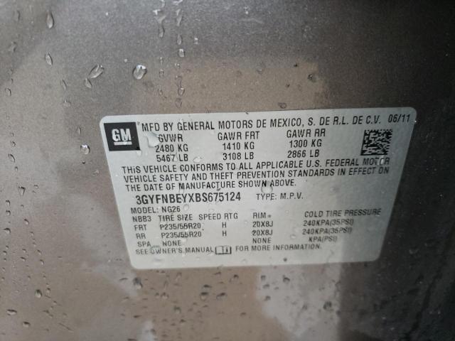 3GYFNBEYXBS675124 - 2011 CADILLAC SRX PERFORMANCE COLLECTION Қоңыр фото 12