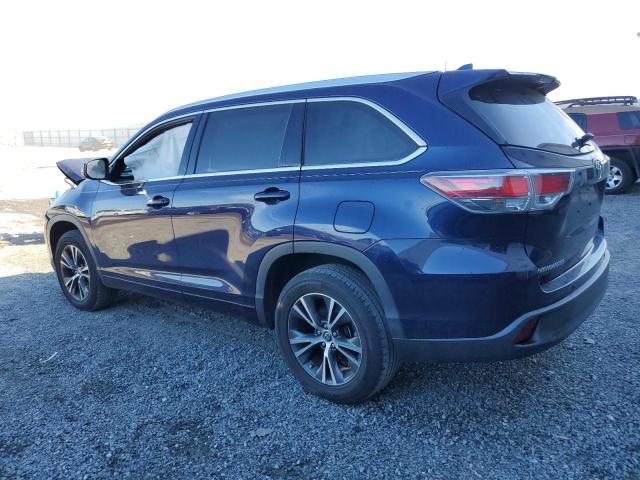 5TDKKRFH1GS167026 - 2016 TOYOTA HIGHLANDER XLE BLUE photo 2