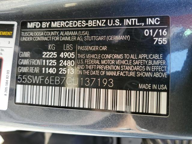 55SWF6EB7GU137193 - 2016 MERCEDES-BENZ C 450 4MATIC AMG GRAY photo 12