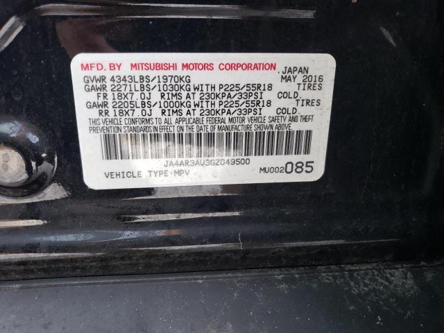 JA4AR3AU3GZ049500 - 2016 MITSUBISHI OUTLANDER ES BLACK photo 12