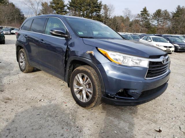 5TDBKRFH1ES035767 - 2014 TOYOTA HIGHLANDER LE BLUE photo 4