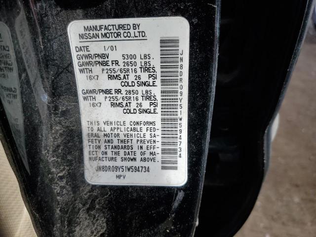 JN8DR09Y51W594734 - 2001 NISSAN PATHFINDER LE 黑色 照片 13