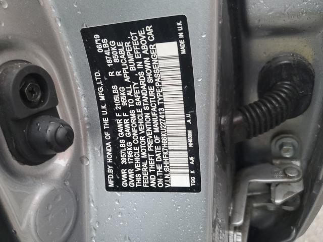 SHHFK7H66KU227413 - 2019 HONDA CIVIC EX SILVER photo 13