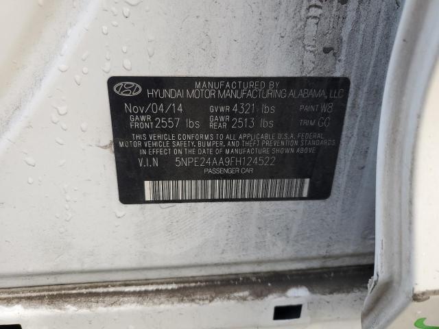 5NPE24AA9FH124522 - 2015 HYUNDAI SONATA ECO WHITE photo 12