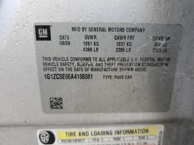 1G1ZC5E06A4108081 - 2010 CHEVROLET MALIBU 1LT ვერცხლისფერი ფოტო 12