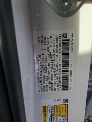 2HGFE2F25NH543574 - 2022 HONDA CIVIC LX WHITE photo 12