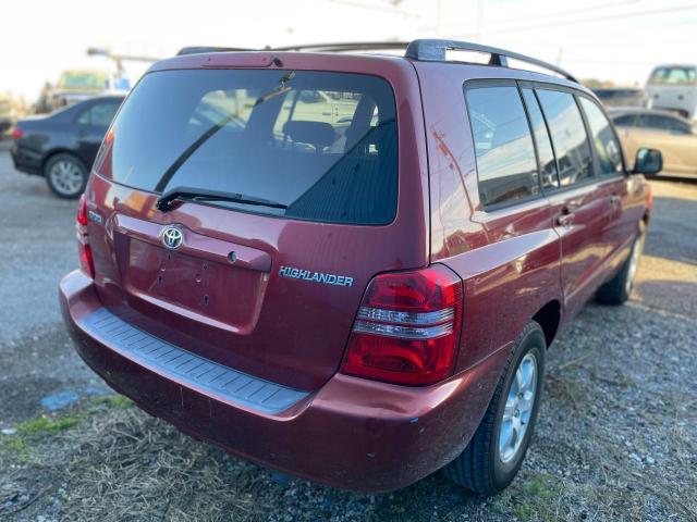 JTEGD21A130051688 - 2003 TOYOTA HIGHLANDER RED photo 4