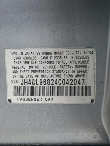 JH4CL96824C042047 - 2004 ACURA TSX SILVER photo 13