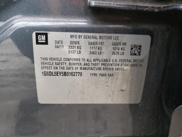 1G6DL5EY5B0162779 - 2011 CADILLAC CTS PERFORMANCE COLLECTION Графитовый фото 12